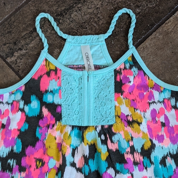 CHEROKEE Tank Top Girls Size M 7/8 Multicoloured Print - Picture 3 of 9
